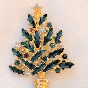 Vintage Christmas Tree Brooch Pin